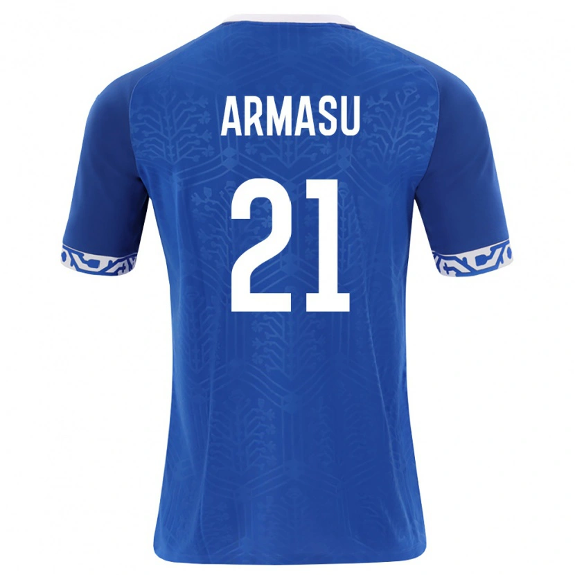 Danxen Niño Camiseta Moldavia Daniel Armasu #21 Azul Real Blanco 1ª Equipación 26-28 La Camisa