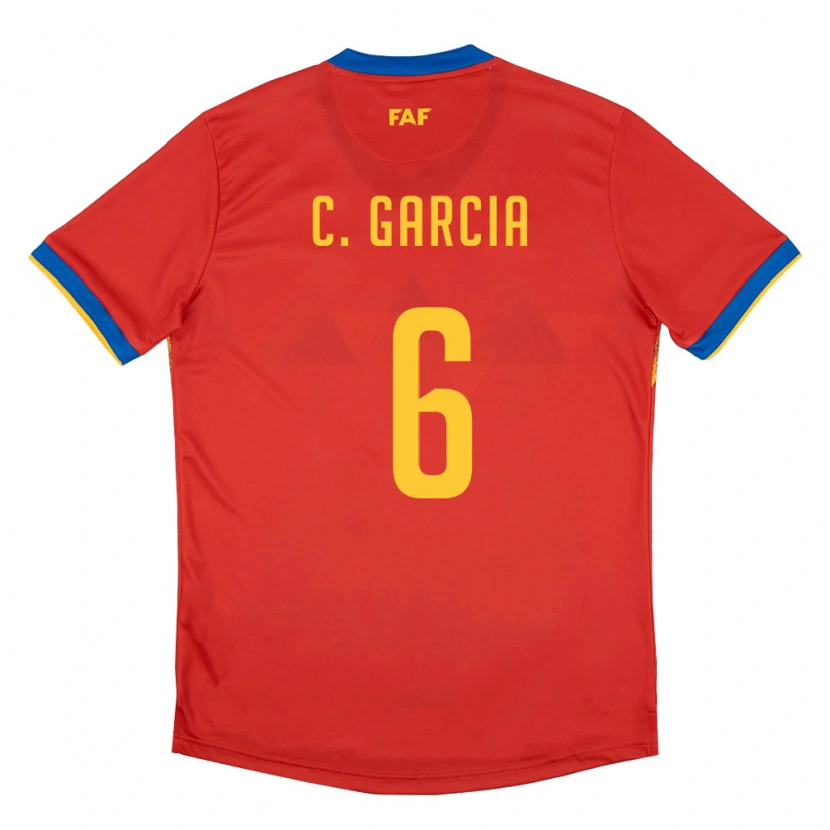 Danxen Niño Camiseta Andorra Christian Garcia #6 Rojo Azul Amarillo 1ª Equipación 26-28 La Camisa