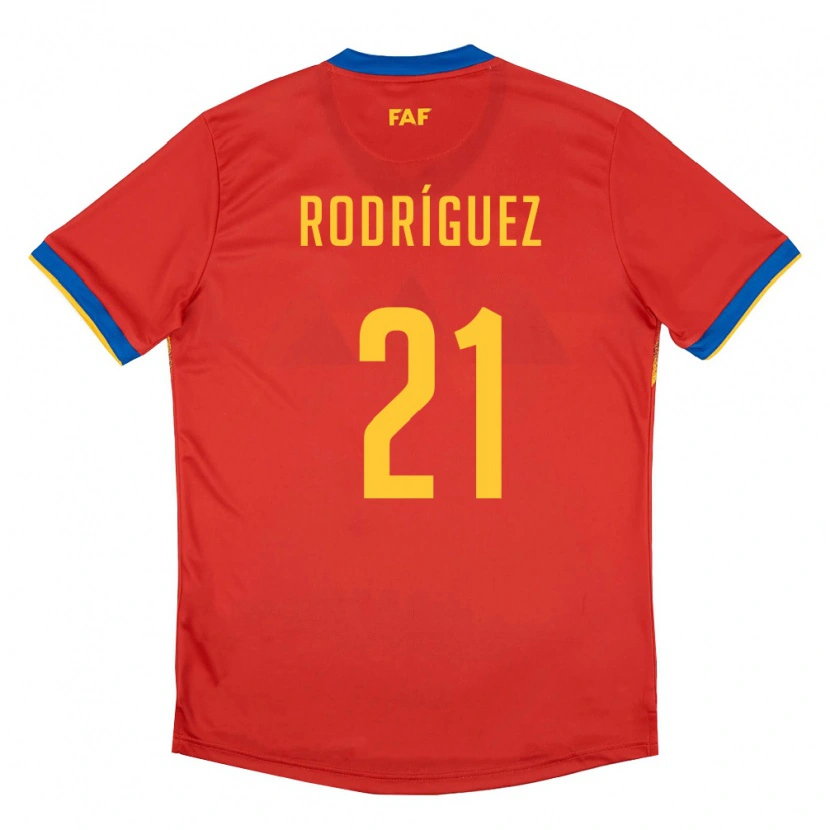 Danxen Niño Camiseta Andorra Marc Rodríguez #21 Rojo Azul Amarillo 1ª Equipación 26-28 La Camisa