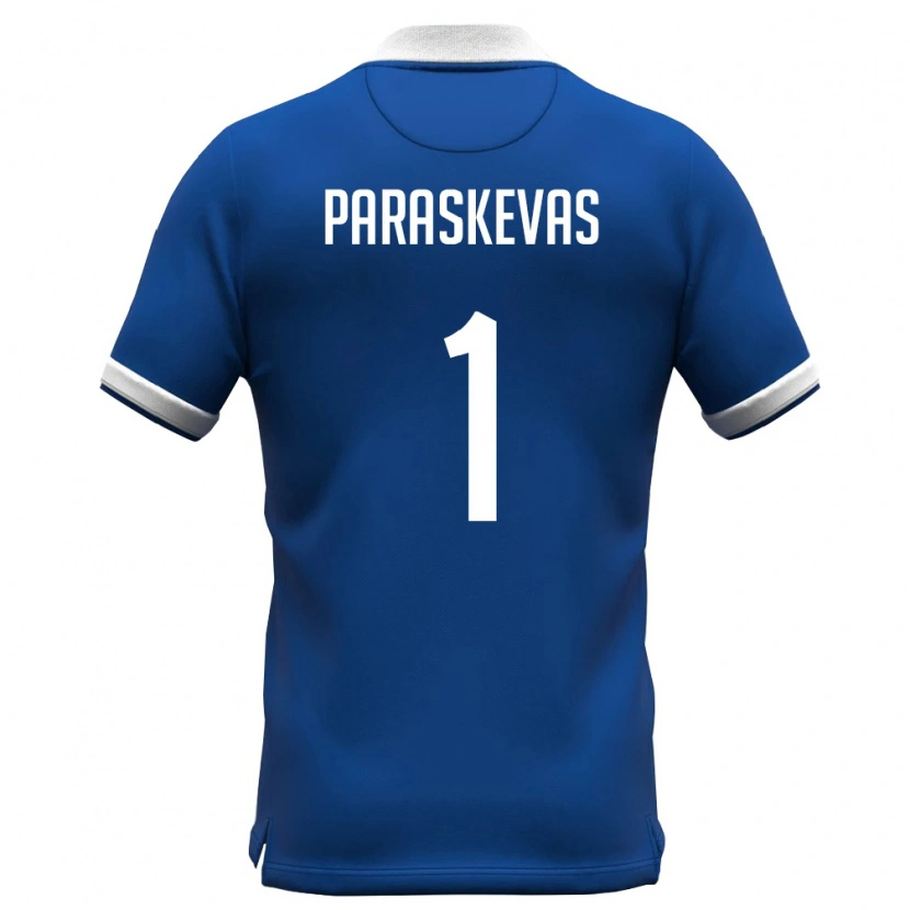 Danxen Niño Camiseta Chipre Andreas Paraskevas #1 Azul Real Blanco 1ª Equipación 26-28 La Camisa