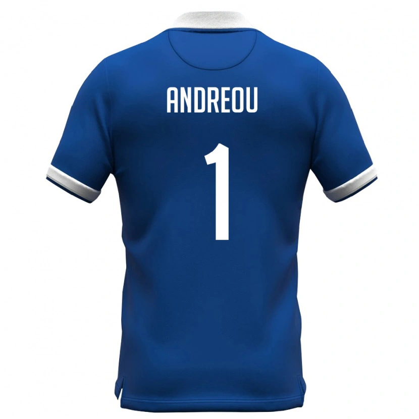 Danxen Niño Camiseta Chipre Andreas Andreou #1 Azul Real Blanco 1ª Equipación 26-28 La Camisa