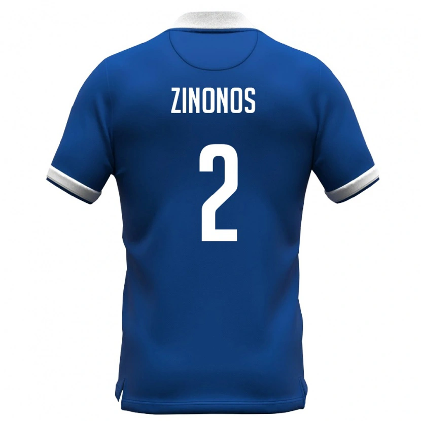Danxen Niño Camiseta Chipre Nearchos Zinonos #2 Azul Real Blanco 1ª Equipación 26-28 La Camisa