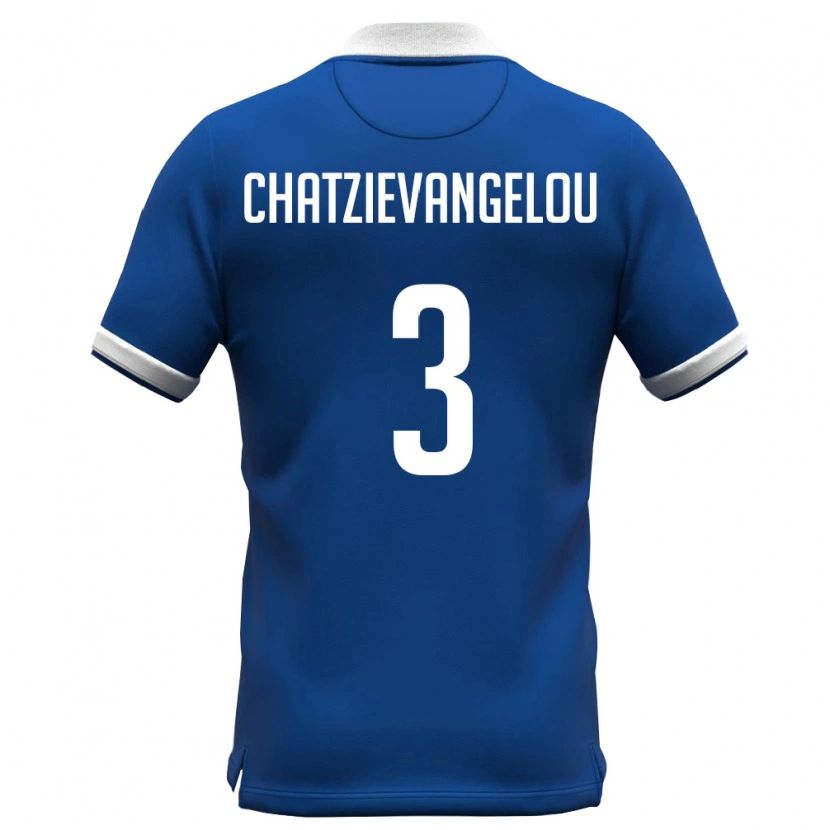 Danxen Niño Camiseta Chipre Petros Chatzievangelou #3 Azul Real Blanco 1ª Equipación 26-28 La Camisa