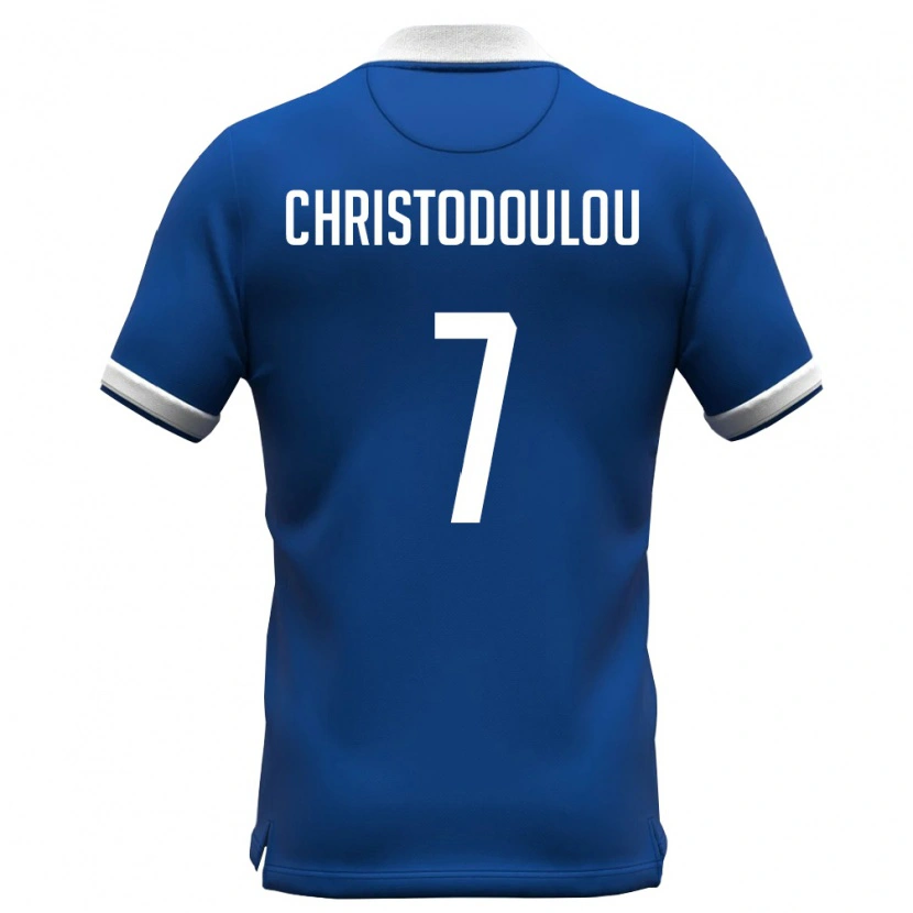 Danxen Niño Camiseta Chipre Argyris Christodoulou #7 Azul Real Blanco 1ª Equipación 26-28 La Camisa
