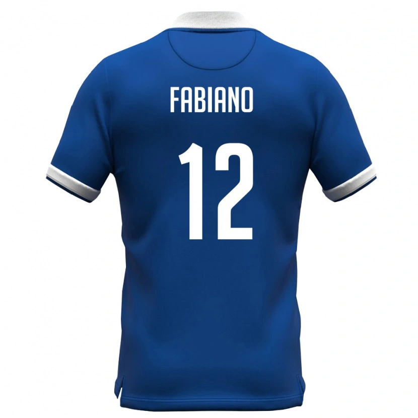 Danxen Niño Camiseta Chipre Fabiano #12 Azul Real Blanco 1ª Equipación 26-28 La Camisa