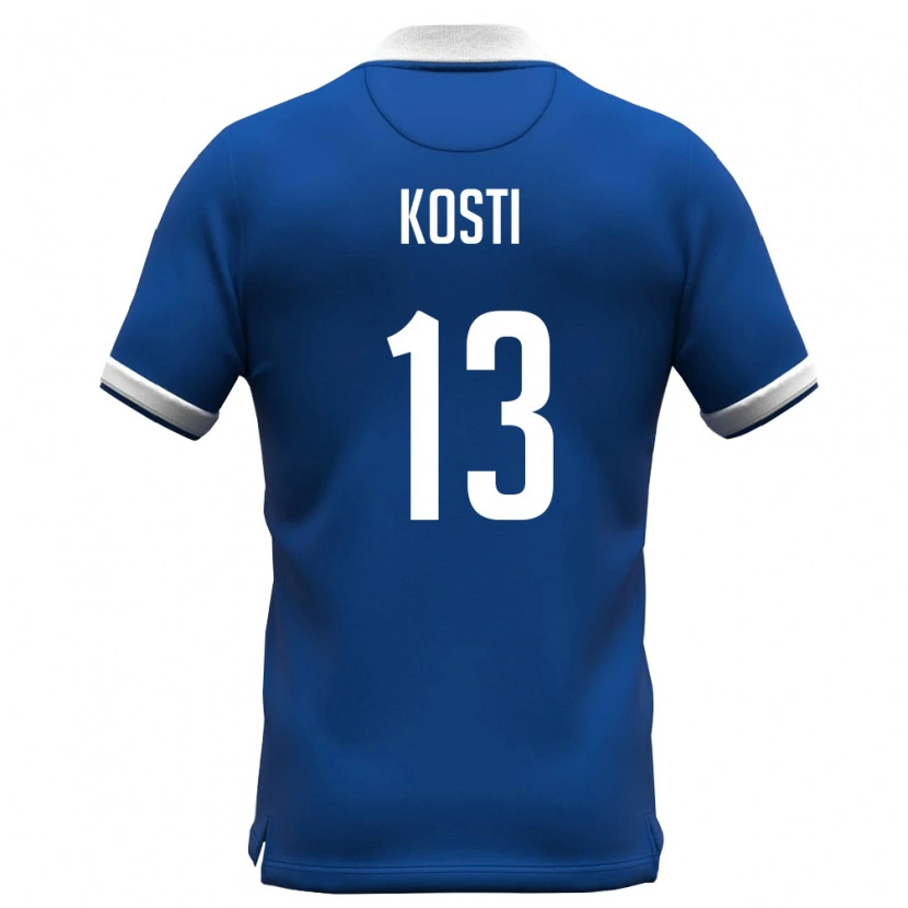 Danxen Niño Camiseta Chipre Giannis Kosti #13 Azul Real Blanco 1ª Equipación 26-28 La Camisa