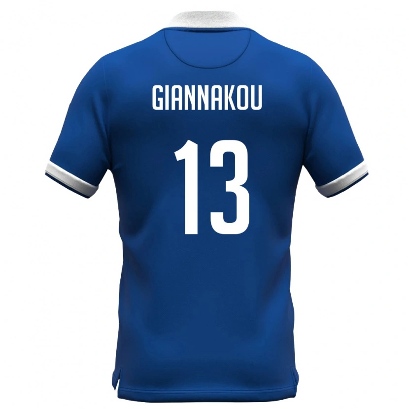 Danxen Niño Camiseta Chipre Konstantinos Giannakou #13 Azul Real Blanco 1ª Equipación 26-28 La Camisa