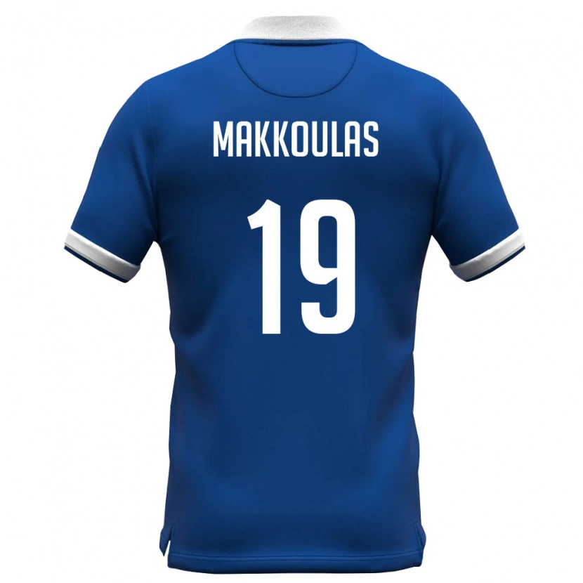 Danxen Niño Camiseta Chipre Petros Makkoulas #19 Azul Real Blanco 1ª Equipación 26-28 La Camisa