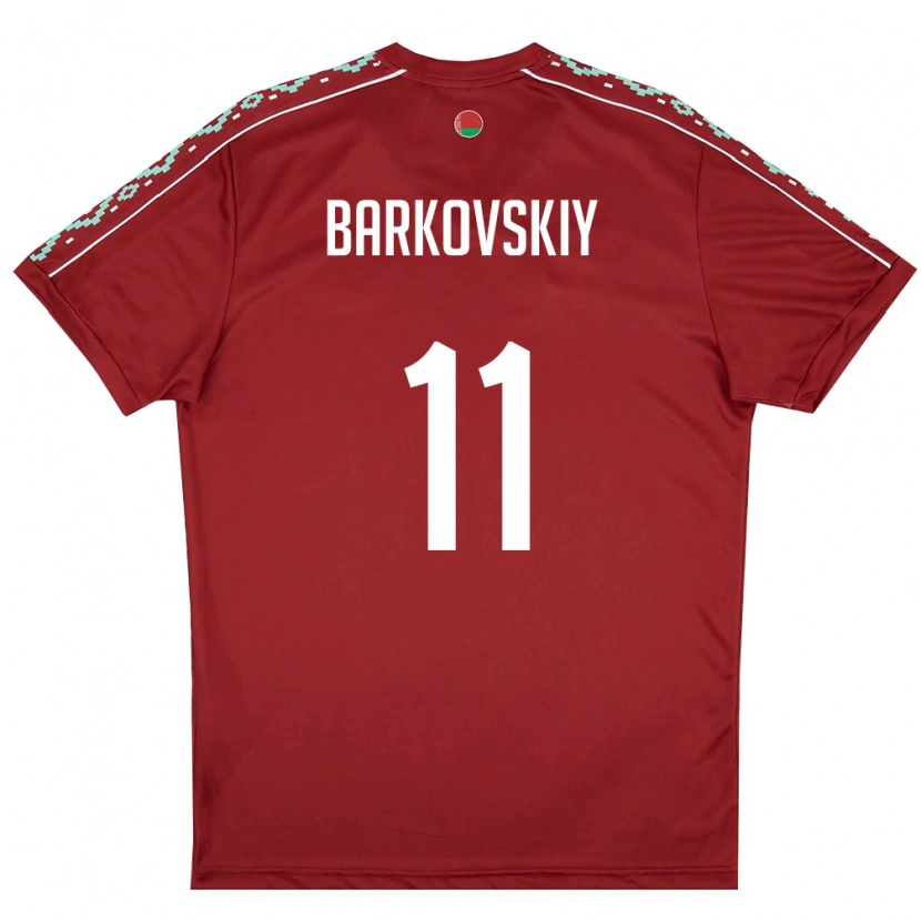 Danxen Niño Camiseta Bielorrusia German Barkovskiy #11 Rojo Oscuro Blanco 1ª Equipación 26-28 La Camisa