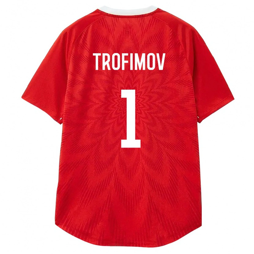Danxen Niño Camiseta Rusia Kirill Trofimov #1 Rojo Blanco Marrón 1ª Equipación 26-28 La Camisa