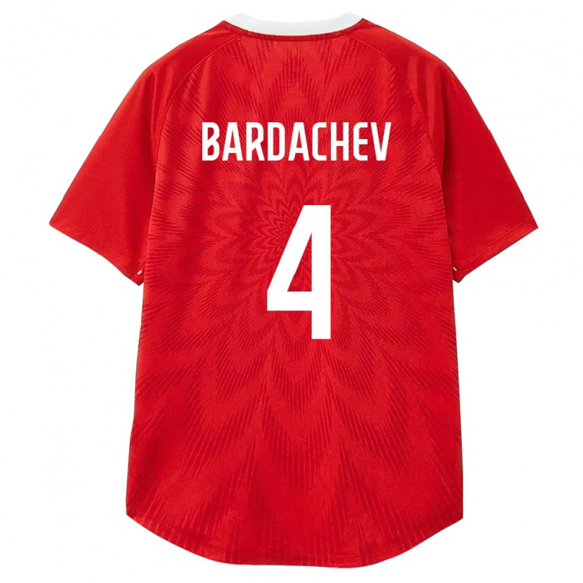 Danxen Niño Camiseta Rusia Matvey Bardachev #4 Rojo Blanco Marrón 1ª Equipación 26-28 La Camisa