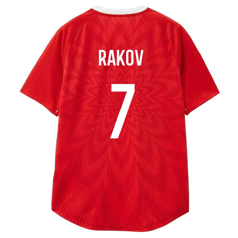 Danxen Niño Camiseta Rusia Vadim Rakov #7 Rojo Blanco Marrón 1ª Equipación 26-28 La Camisa
