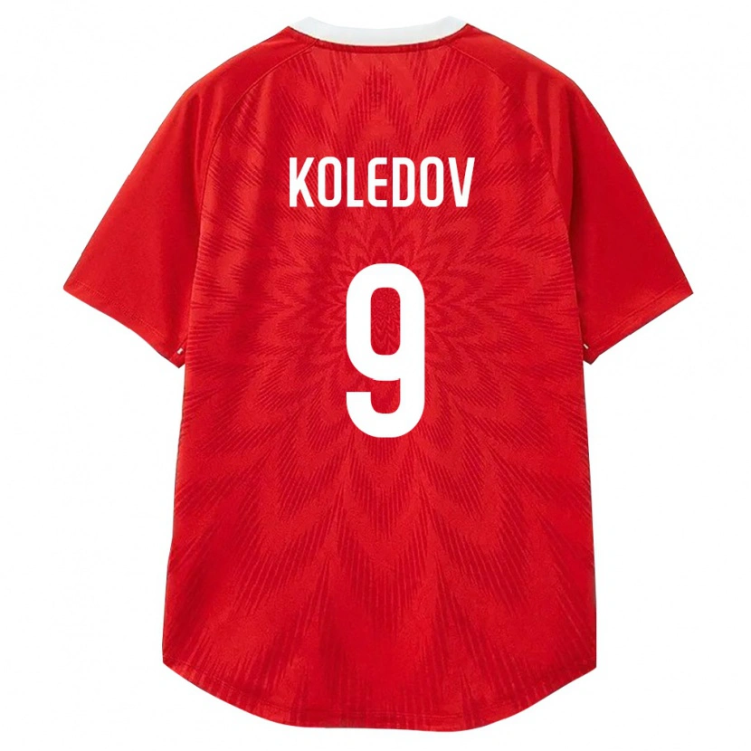 Danxen Niño Camiseta Rusia Aleksandr Koledov #9 Rojo Blanco Marrón 1ª Equipación 26-28 La Camisa