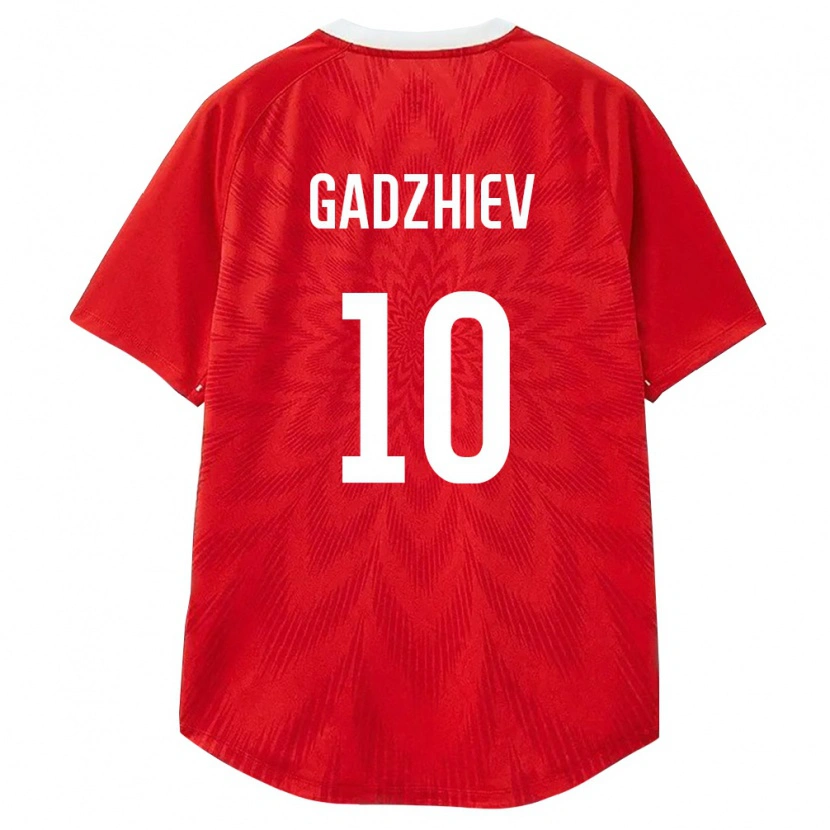 Danxen Niño Camiseta Rusia Arda Gadzhiev #10 Rojo Blanco Marrón 1ª Equipación 26-28 La Camisa