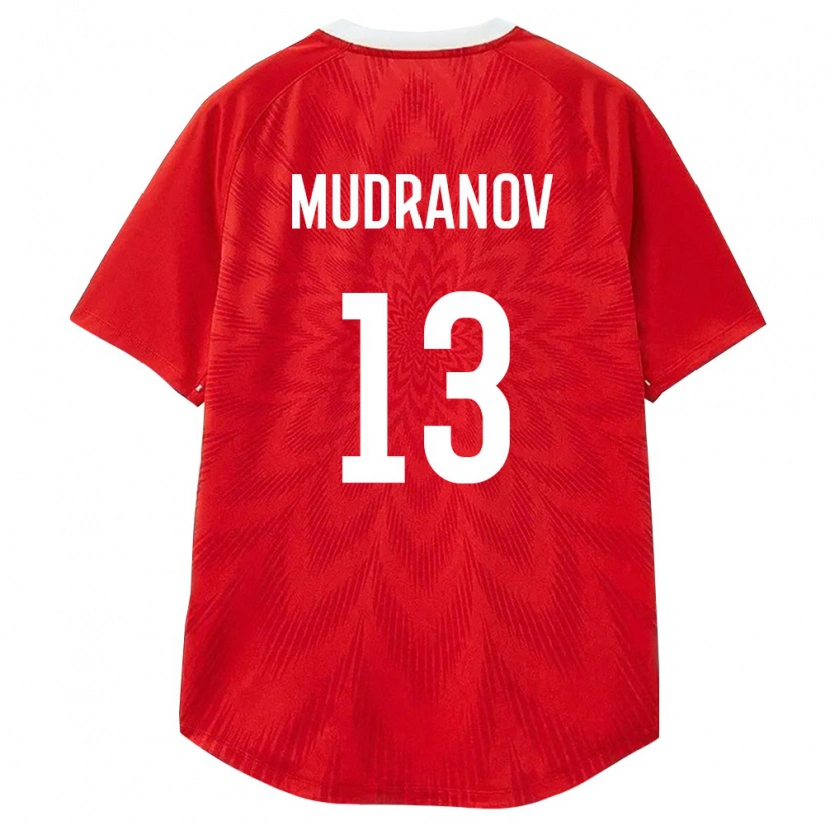 Danxen Niño Camiseta Rusia Artur Mudranov #13 Rojo Blanco Marrón 1ª Equipación 26-28 La Camisa