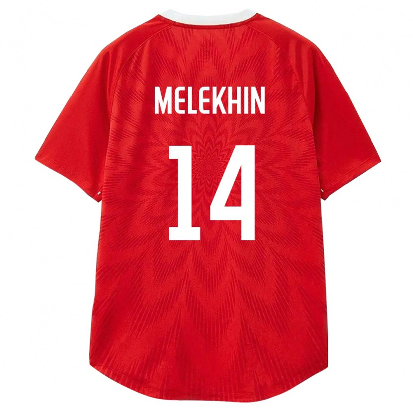 Danxen Niño Camiseta Rusia Viktor Melekhin #14 Rojo Blanco Marrón 1ª Equipación 26-28 La Camisa