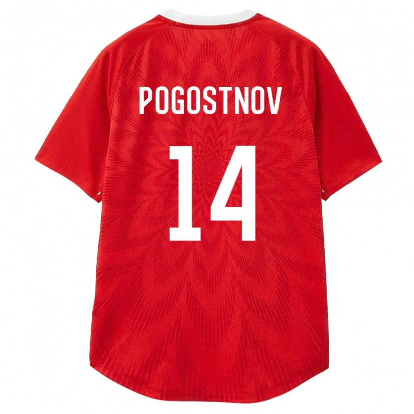 Danxen Niño Camiseta Rusia Egor Pogostnov #14 Rojo Blanco Marrón 1ª Equipación 26-28 La Camisa
