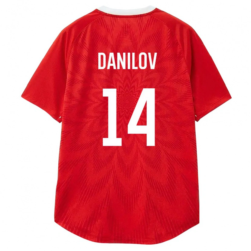 Danxen Niño Camiseta Rusia Kirill Danilov #14 Rojo Blanco Marrón 1ª Equipación 26-28 La Camisa