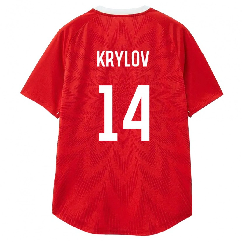 Danxen Niño Camiseta Rusia Kirill Krylov #14 Rojo Blanco Marrón 1ª Equipación 26-28 La Camisa