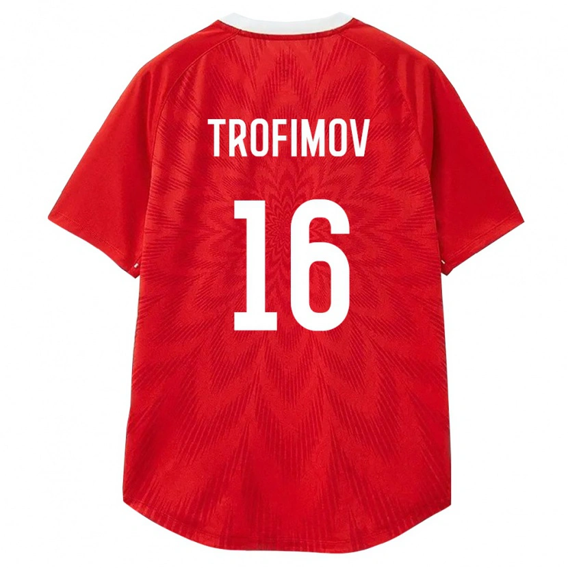 Danxen Niño Camiseta Rusia Daniil Trofimov #16 Rojo Blanco Marrón 1ª Equipación 26-28 La Camisa