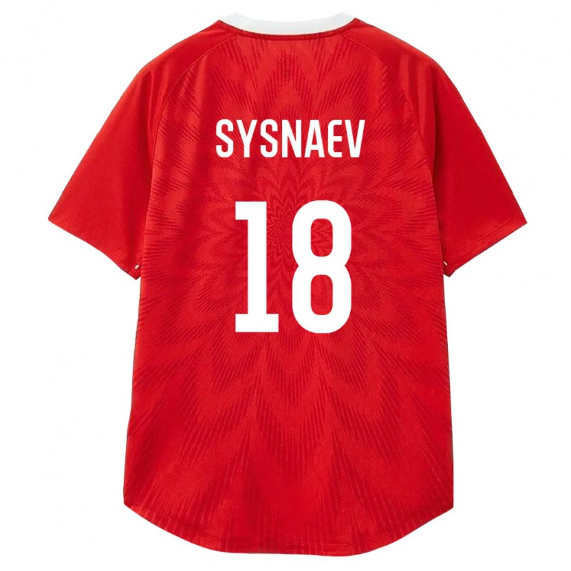 Danxen Niño Camiseta Rusia Maksim Sysnaev #18 Rojo Blanco Marrón 1ª Equipación 26-28 La Camisa