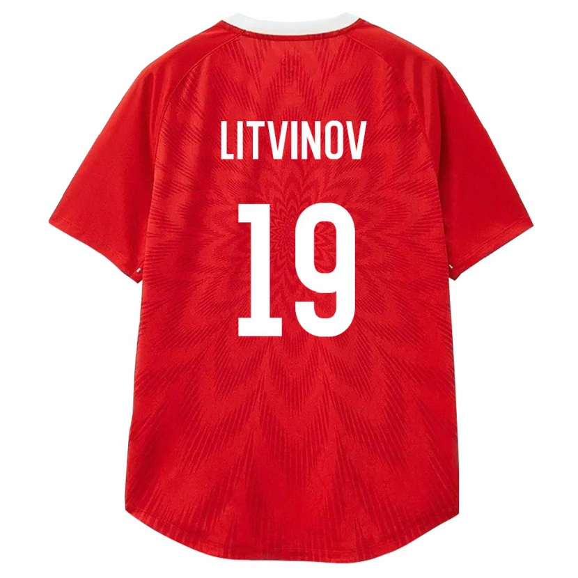 Danxen Niño Camiseta Rusia Ruslan Litvinov #19 Rojo Blanco Marrón 1ª Equipación 26-28 La Camisa