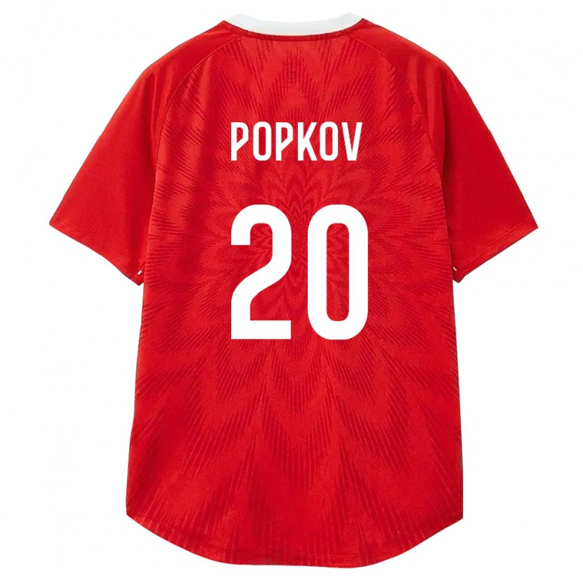 Danxen Niño Camiseta Rusia Danila Popkov #20 Rojo Blanco Marrón 1ª Equipación 26-28 La Camisa