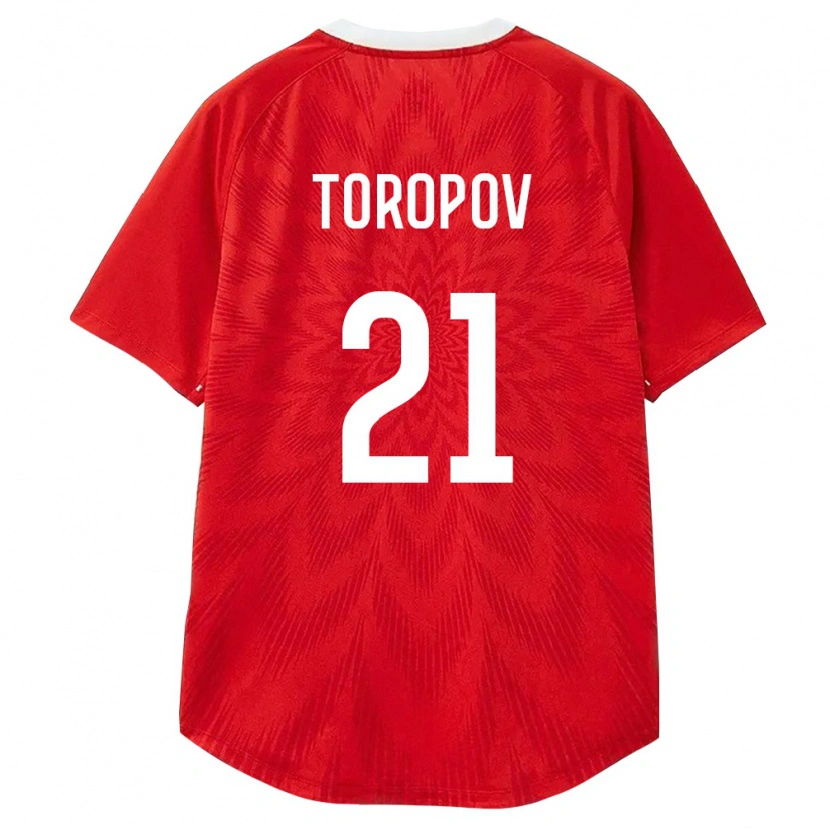 Danxen Niño Camiseta Rusia Egor Toropov #21 Rojo Blanco Marrón 1ª Equipación 26-28 La Camisa