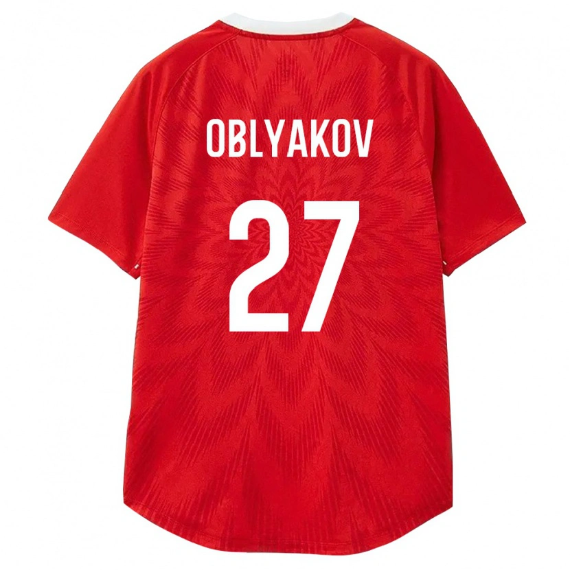 Danxen Niño Camiseta Rusia Ivan Oblyakov #27 Rojo Blanco Marrón 1ª Equipación 26-28 La Camisa