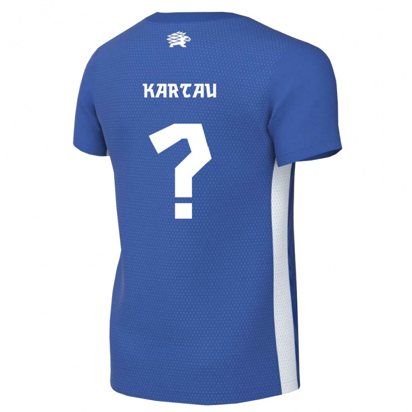 Danxen Niño Camiseta Estonia Imre Kartau #0 Azul Oscuro Blanco 1ª Equipación 26-28 La Camisa