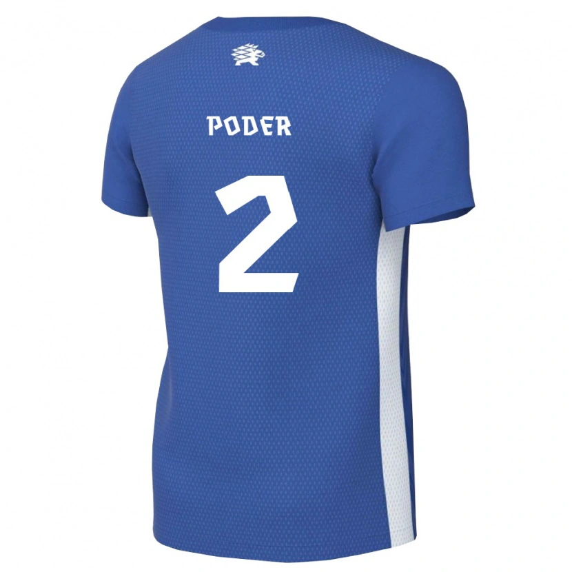 Danxen Niño Camiseta Estonia Andreas Poder #2 Azul Oscuro Blanco 1ª Equipación 26-28 La Camisa