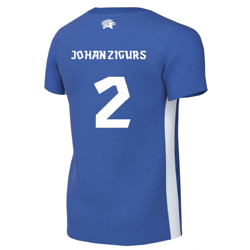 Danxen Niño Camiseta Estonia Henri Johan Zigurs #2 Azul Oscuro Blanco 1ª Equipación 26-28 La Camisa