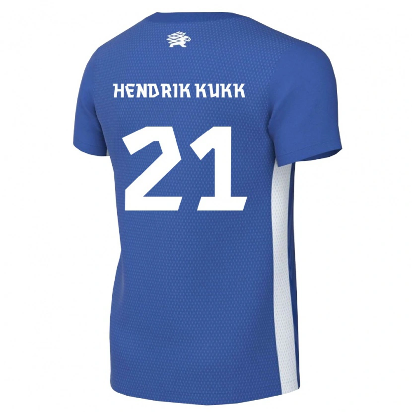 Danxen Niño Camiseta Estonia Mark Hendrik Kukk #21 Azul Oscuro Blanco 1ª Equipación 26-28 La Camisa