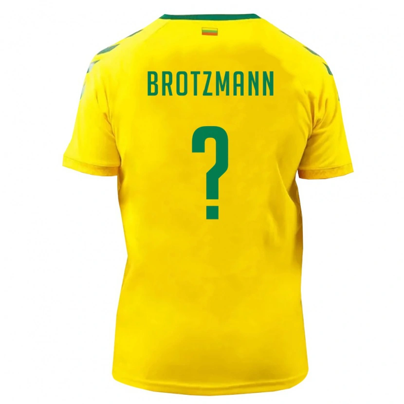 Danxen Niño Camiseta Lituania Gleb Brotzmann #0 Amarillo Verde 1ª Equipación 26-28 La Camisa