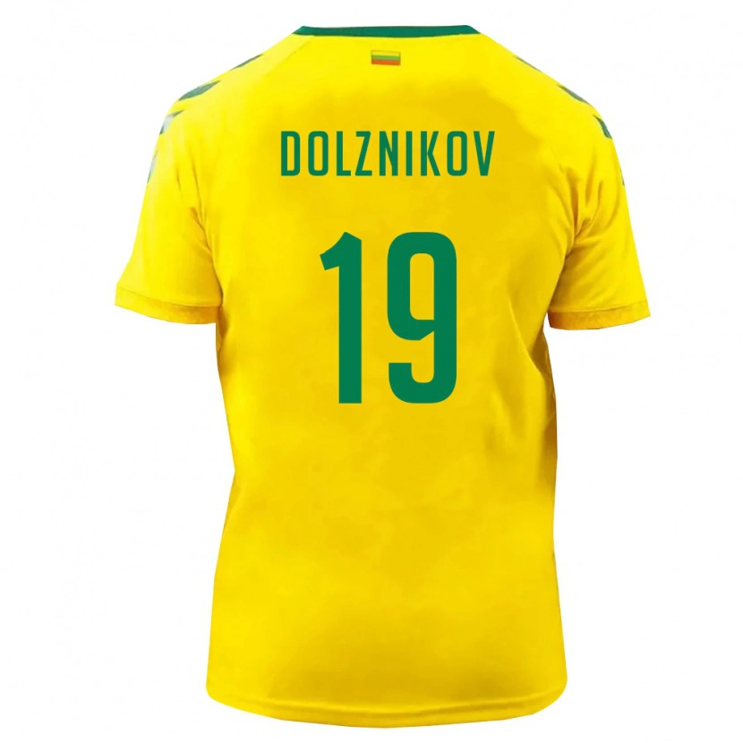 Danxen Niño Camiseta Lituania Artūr Dolžnikov #19 Amarillo Verde 1ª Equipación 26-28 La Camisa