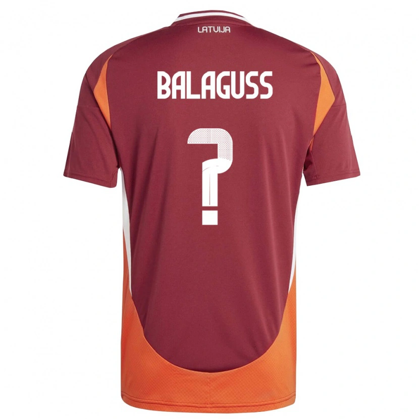 Danxen Niño Camiseta Letonia Nils Balaguss #0 Rojo Oscuro Blanco Naranja 1ª Equipación 26-28 La Camisa