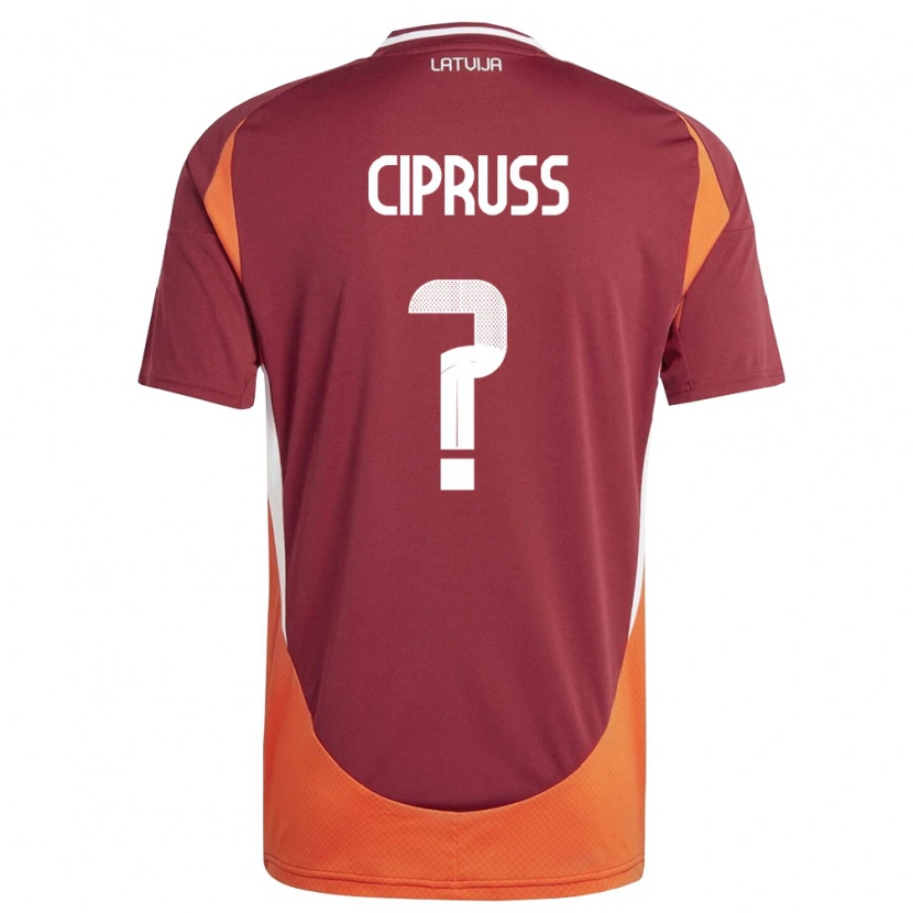 Danxen Niño Camiseta Letonia Salvijs Cipruss #0 Rojo Oscuro Blanco Naranja 1ª Equipación 26-28 La Camisa