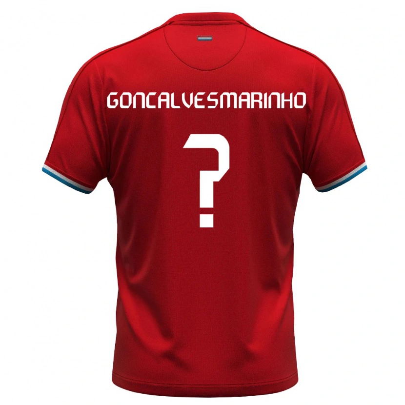 Danxen Niño Camiseta Luxemburgo Luca Goncalves Marinho #0 Rojo Blanco Azul 1ª Equipación 26-28 La Camisa