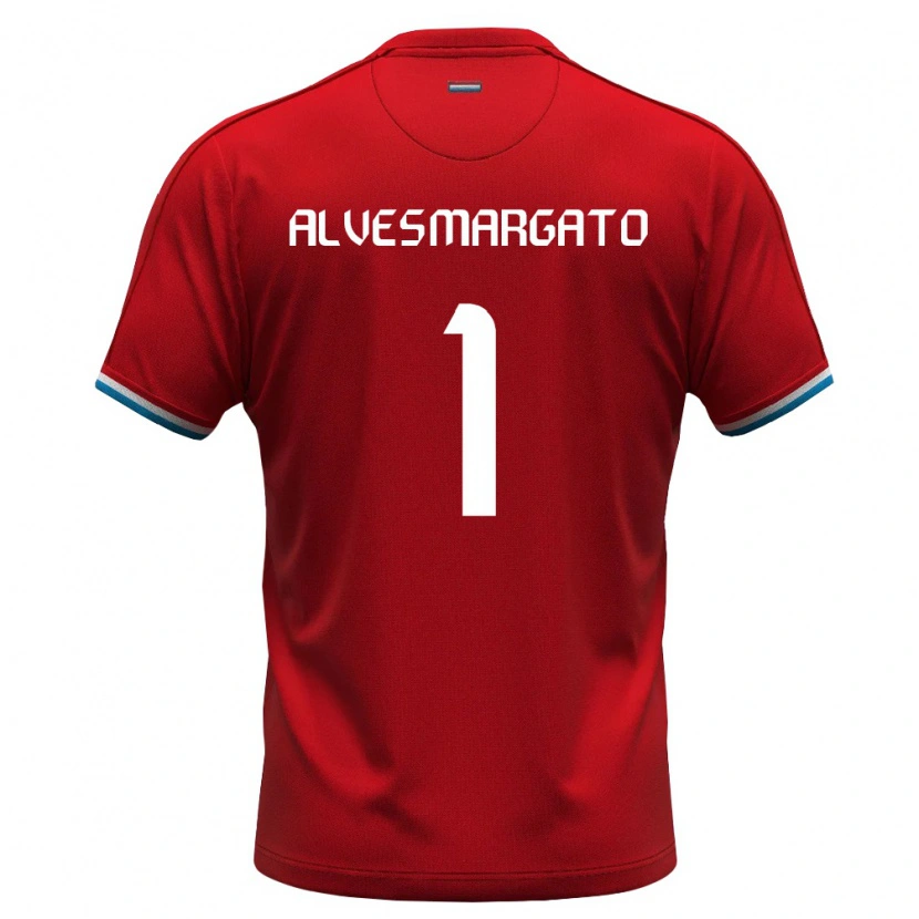 Danxen Niño Camiseta Luxemburgo João Alves Margato #1 Rojo Blanco Azul 1ª Equipación 26-28 La Camisa
