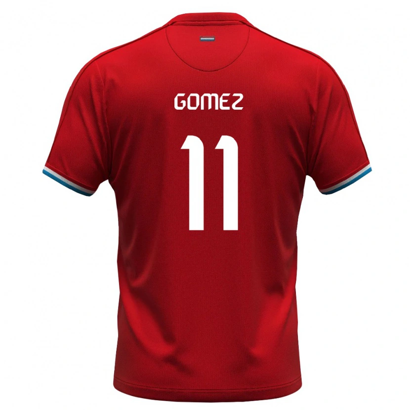 Danxen Niño Camiseta Luxemburgo Enzo Gomez #11 Rojo Blanco Azul 1ª Equipación 26-28 La Camisa