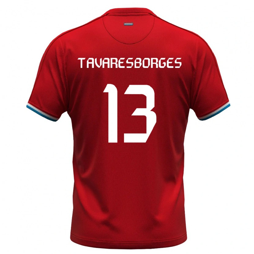 Danxen Niño Camiseta Luxemburgo Helmer Tavares Borges #13 Rojo Blanco Azul 1ª Equipación 26-28 La Camisa