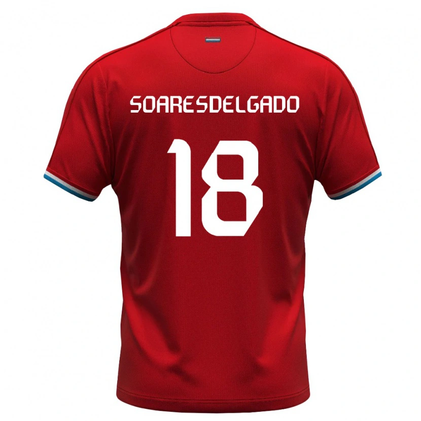 Danxen Niño Camiseta Luxemburgo Marceu Soares Delgado #18 Rojo Blanco Azul 1ª Equipación 26-28 La Camisa
