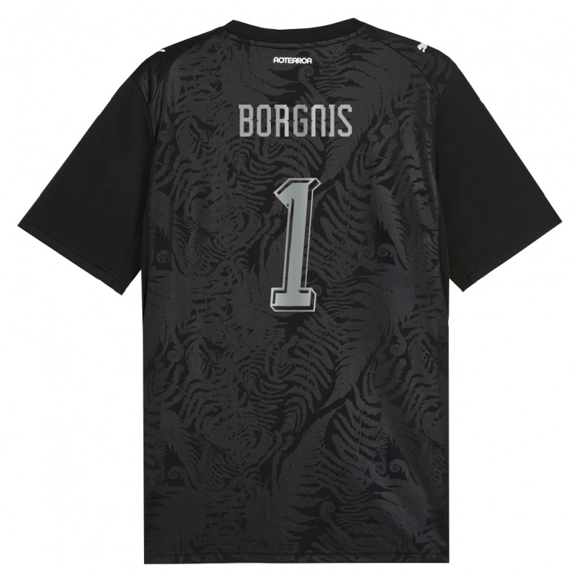 Danxen Niño Camiseta Nueva Zelanda Tobias Borgnis #1 Blanco Negro Gris 1ª Equipación 26-28 La Camisa