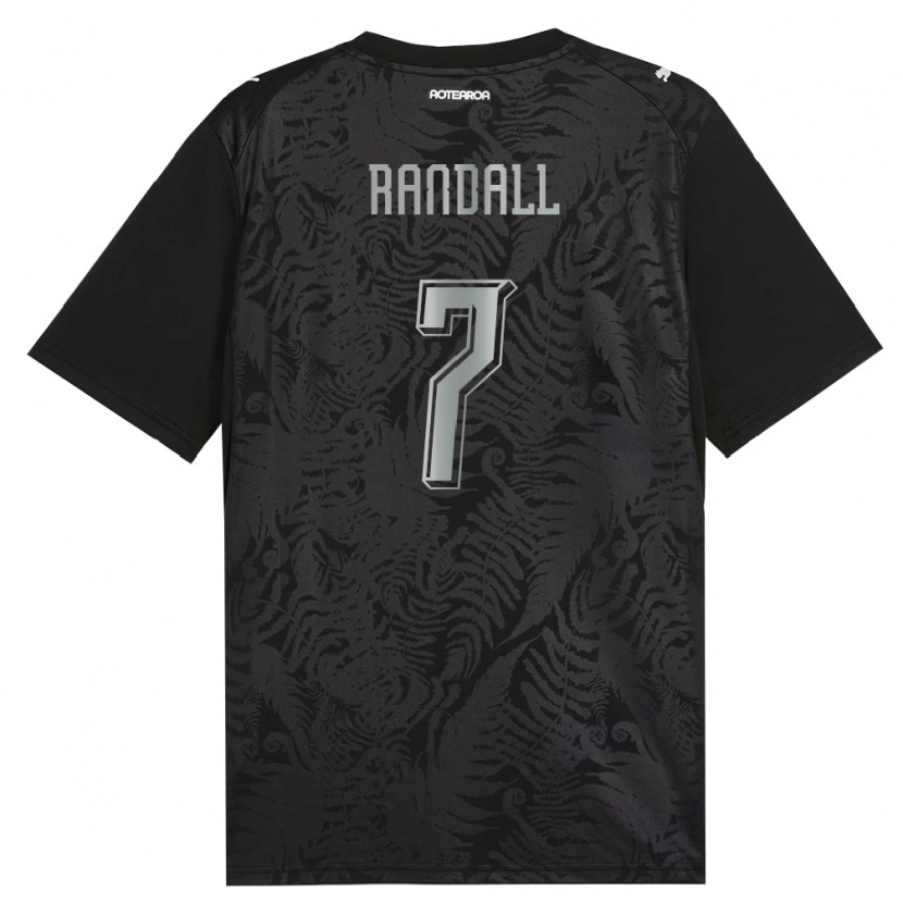 Danxen Niño Camiseta Nueva Zelanda Jesse Randall #7 Blanco Negro Gris 1ª Equipación 26-28 La Camisa