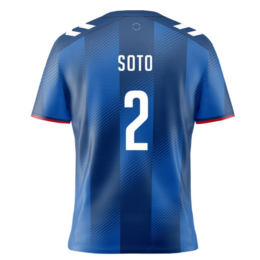 Danxen Niño Camiseta Puerto Rico Adrián Soto #2 Azul Real Rojo Blanco 1ª Equipación 26-28 La Camisa