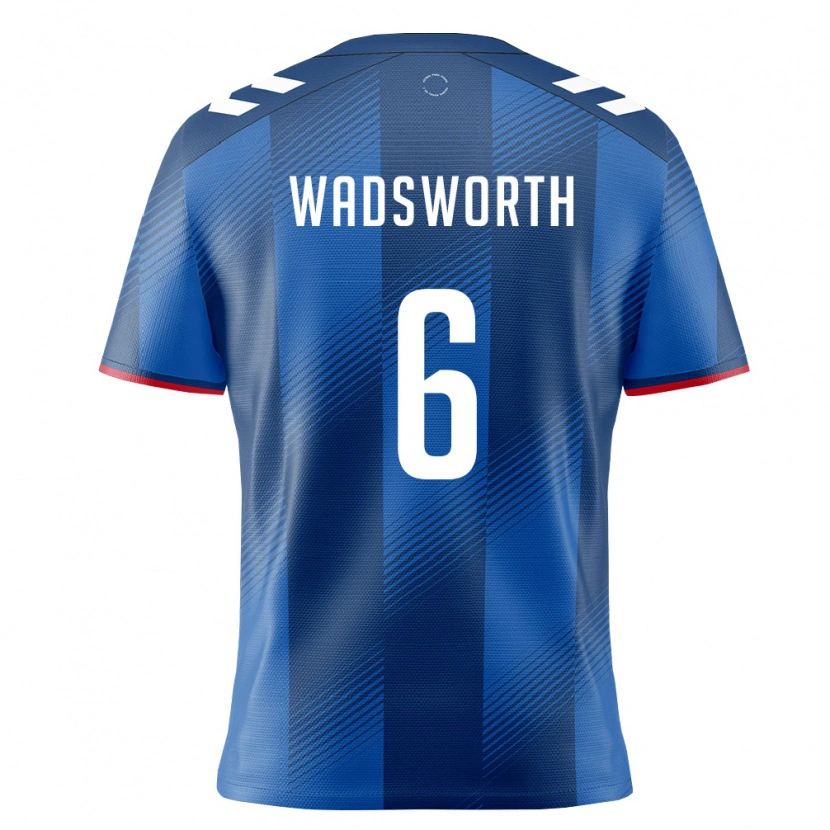 Danxen Niño Camiseta Puerto Rico Lleyton Wadsworth #6 Azul Real Rojo Blanco 1ª Equipación 26-28 La Camisa