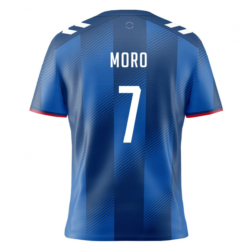 Danxen Niño Camiseta Puerto Rico Adrián Moro #7 Azul Real Rojo Blanco 1ª Equipación 26-28 La Camisa