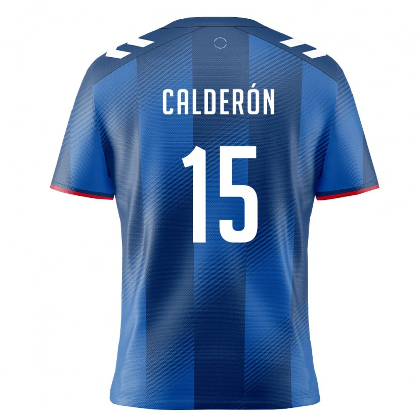 Danxen Niño Camiseta Puerto Rico Gio Calderón #15 Azul Real Rojo Blanco 1ª Equipación 26-28 La Camisa