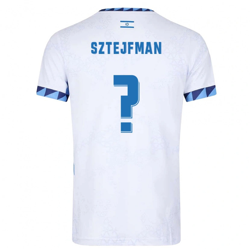 Danxen Niño Camiseta Israel Noam Sztejfman #0 Blanco Azul Claro 1ª Equipación 26-28 La Camisa