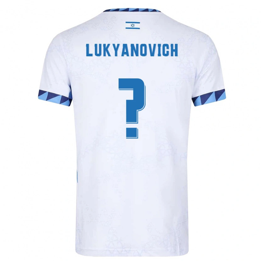 Danxen Niño Camiseta Israel Michael Lukyanovich #0 Blanco Azul Claro 1ª Equipación 26-28 La Camisa